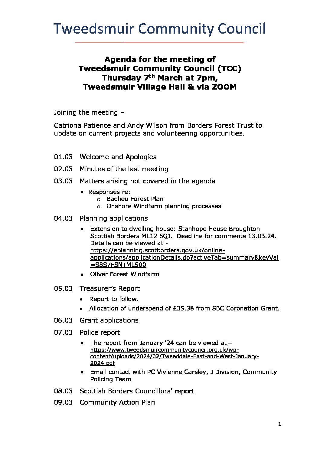 Tweedsmuir Community Council