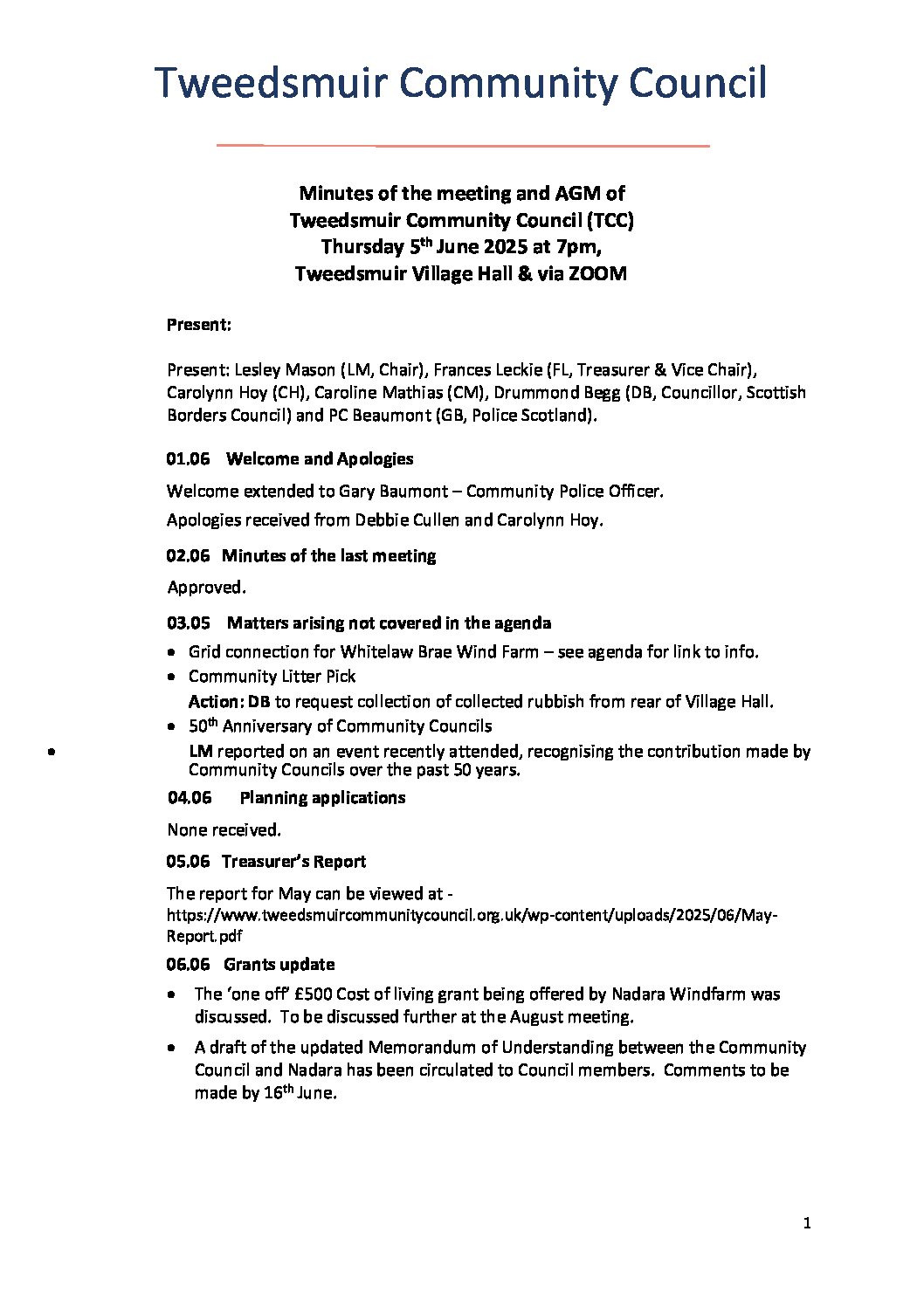 Tweedsmuir Community Council