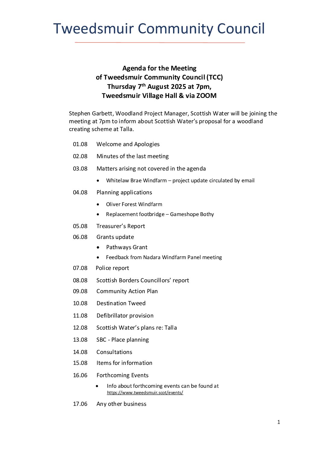 Tweedsmuir Community Council