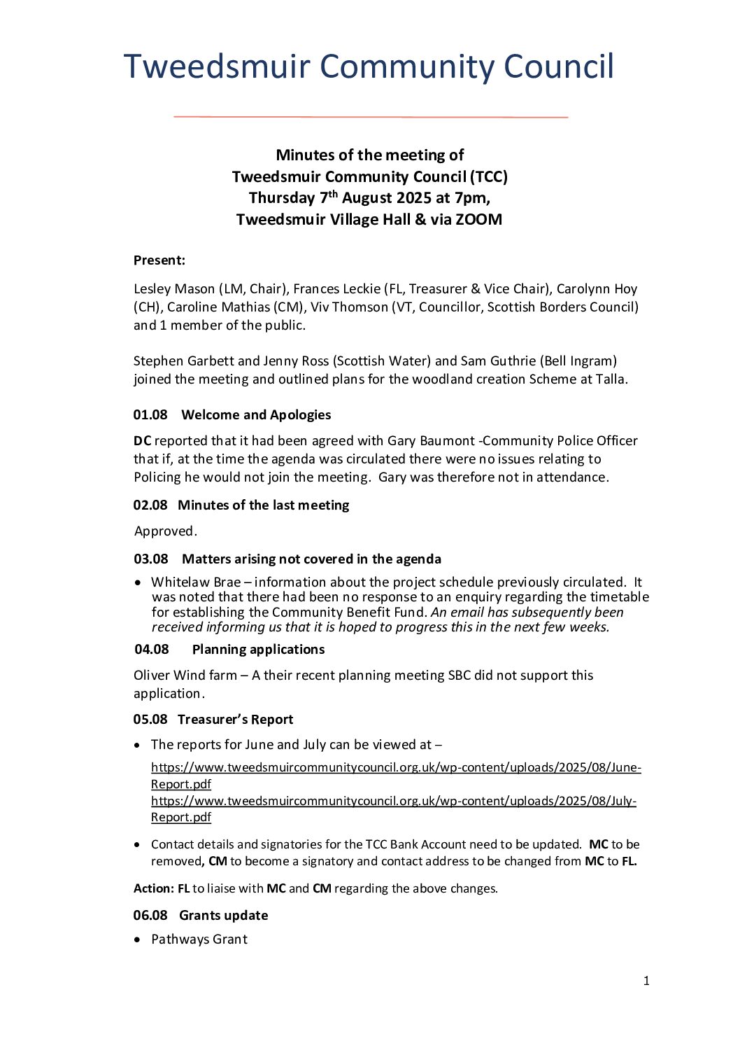 Tweedsmuir Community Council