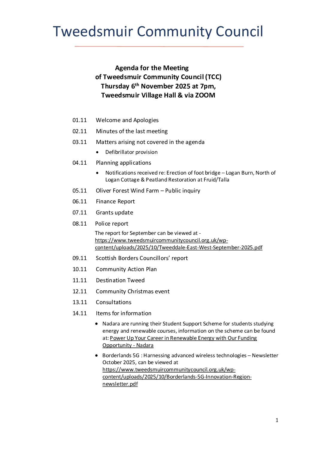 Tweedsmuir Community Council