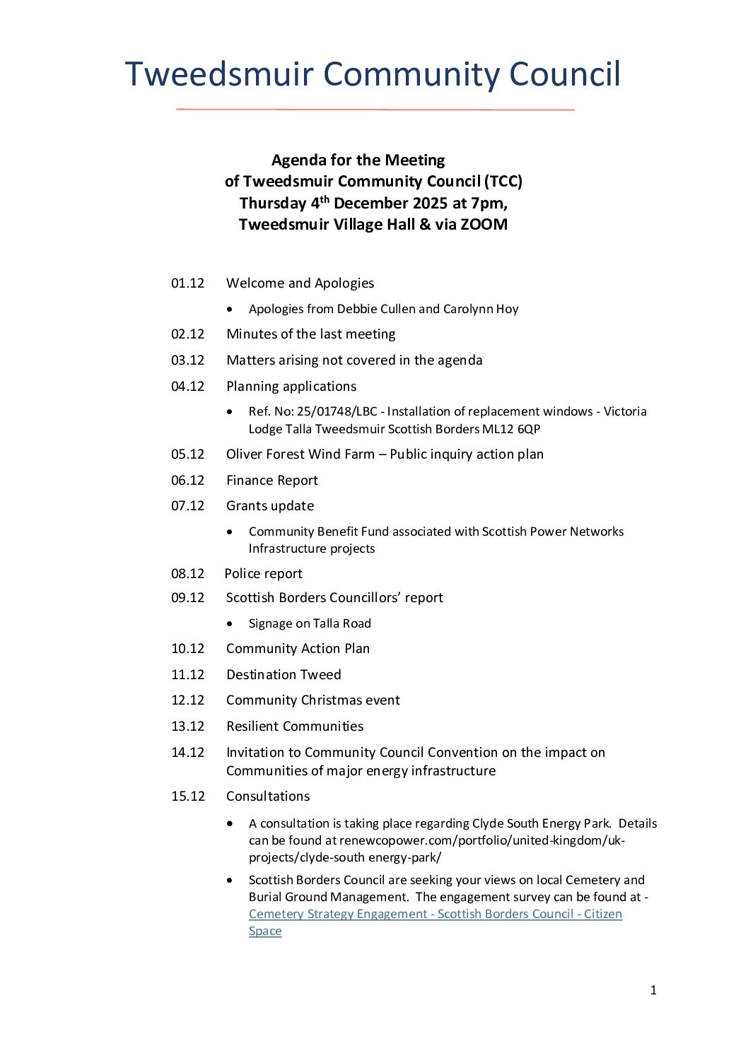 Tweedsmuir Community Council